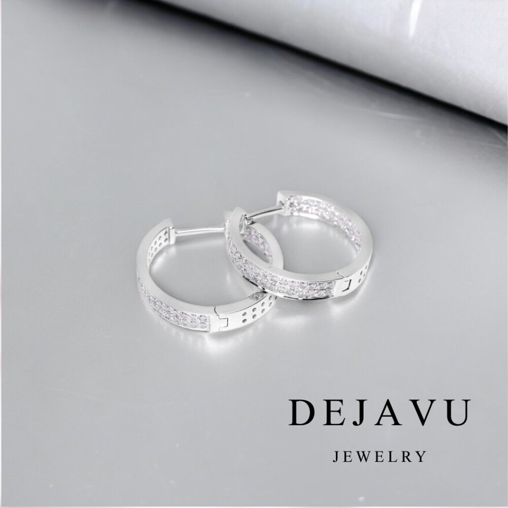 Diamond Round Earrings